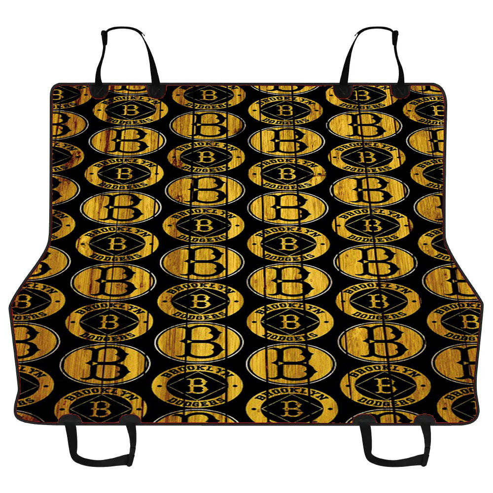 Brooklyn Nets New York Logo Dark Wood Pattern Car Pet Seat Cover