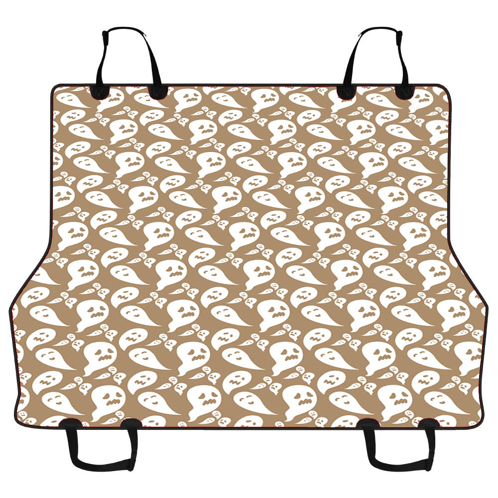 Brown Ghosts Pattern Halloween Car Pet Seat Cover