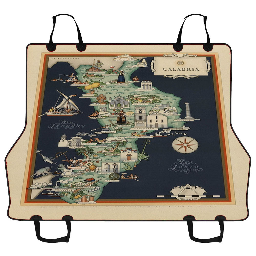 Calabria Map From 1939 Car Pet Seat Cover