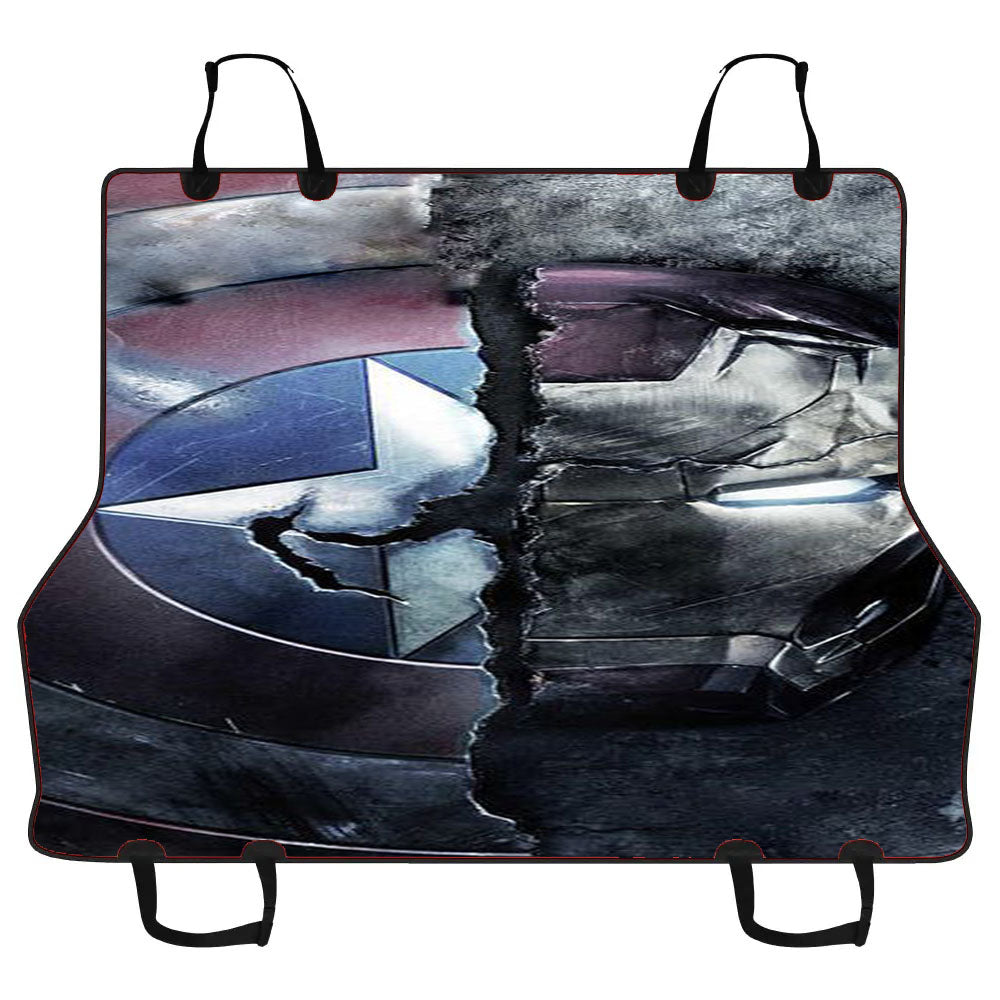 Captain America And Ironman Half Of Darkside Car Pet Seat Cover