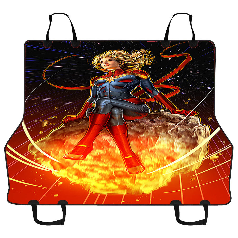 Captain Marvel Illustration Art Car Pet Seat Cover