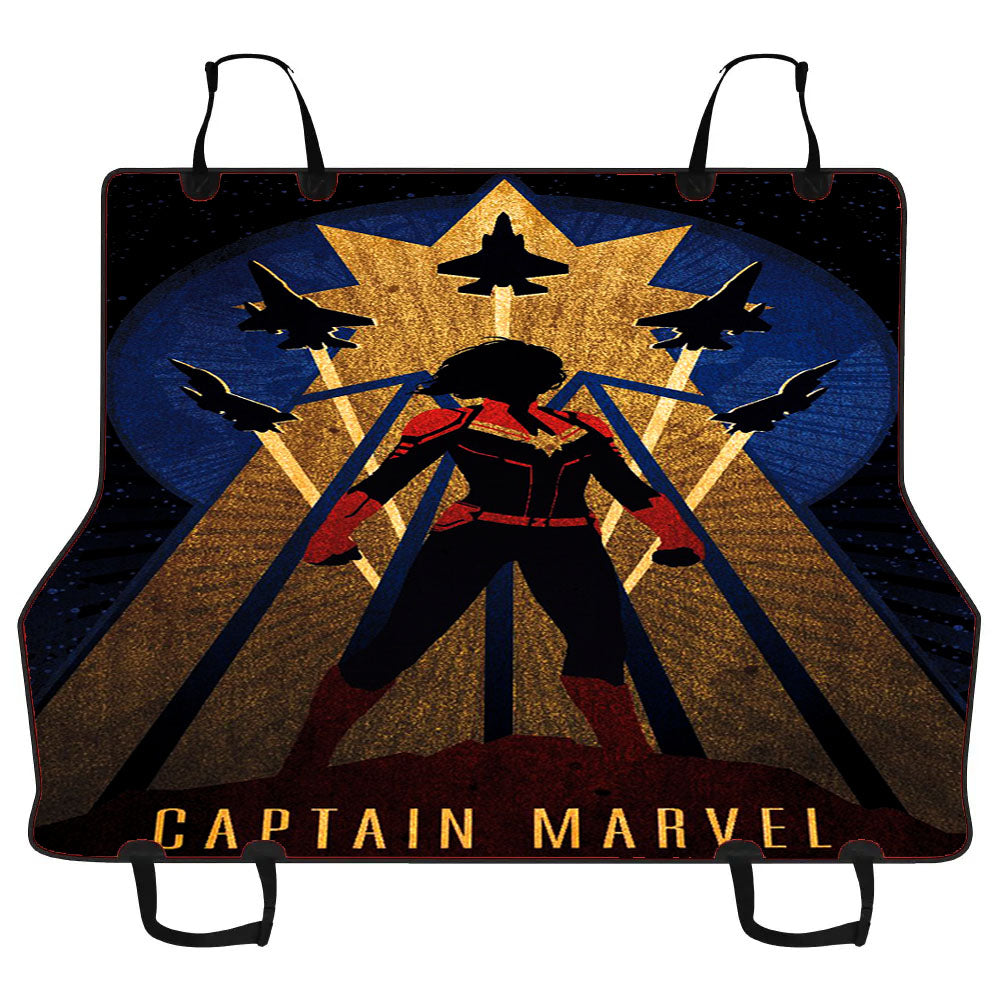Captain Marvel Silhouette Poster Car Pet Seat Cover
