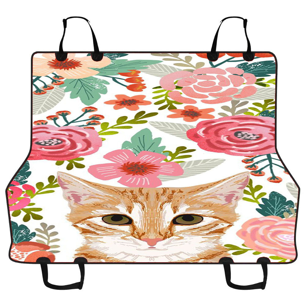 Cat Floral Cute Car Pet Seat Cover