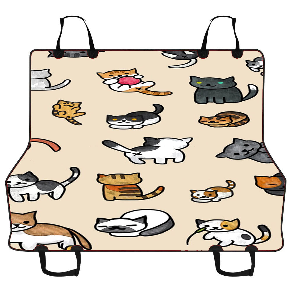 Cats Cartoon Pattern Car Pet Seat Cover