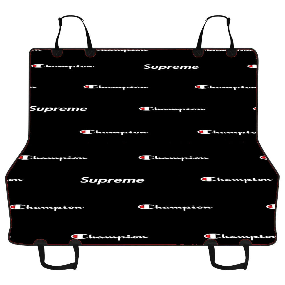 Champion Doodle Black Emblem Car Pet Seat Cover
