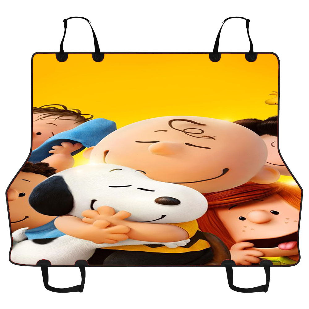 Charlie Brown And Snoopy Hugs The Peanuts Movie Poster Car Pet Seat Cover