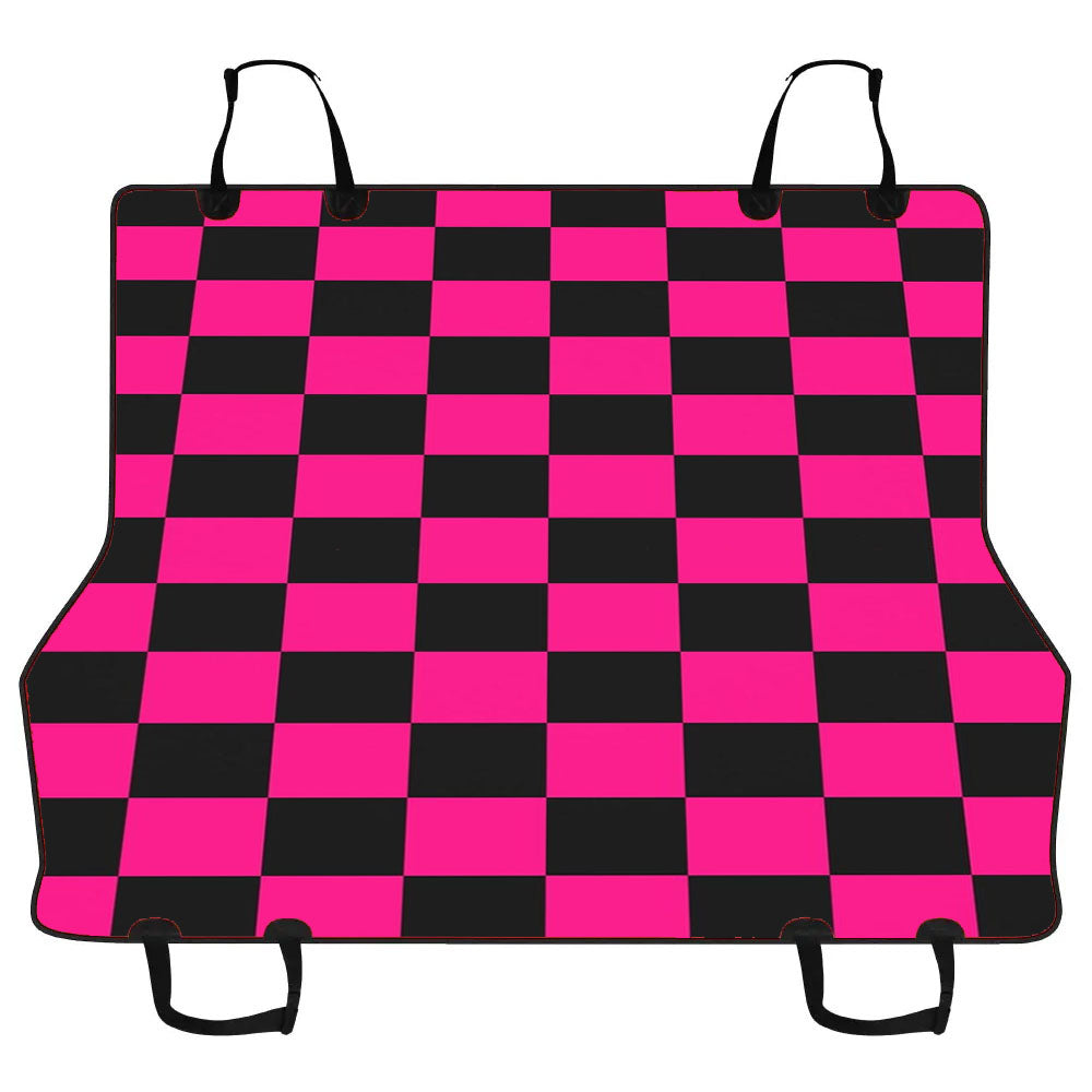 Checkered Magenta Pattern Car Pet Seat Cover