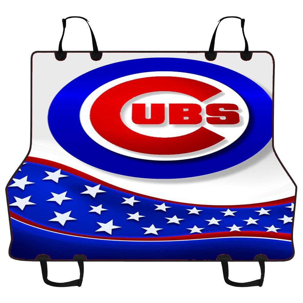 Chicago Cubs American Flag Car Pet Seat Cover