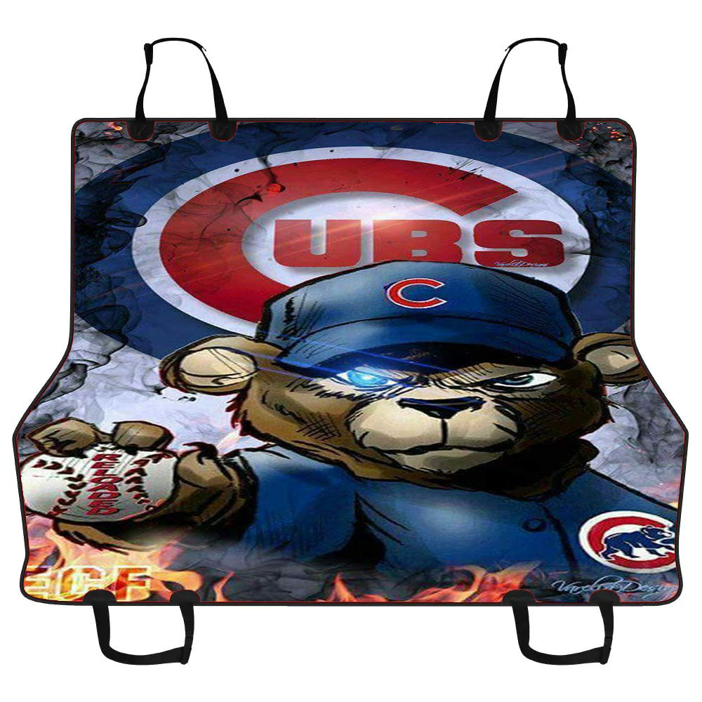 Chicago Cubs Bear Art Car Pet Seat Cover