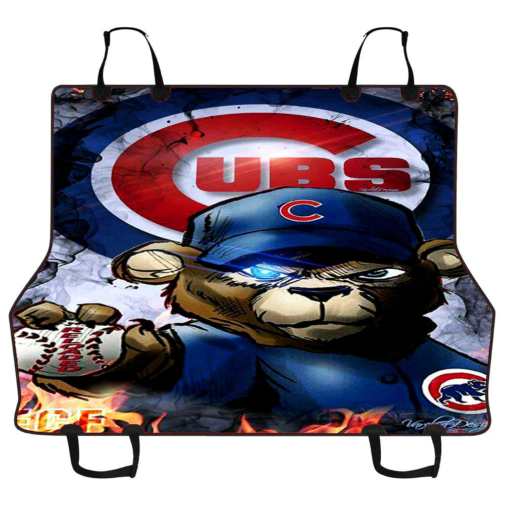 Chicago Cubs Bear Fire Car Pet Seat Cover