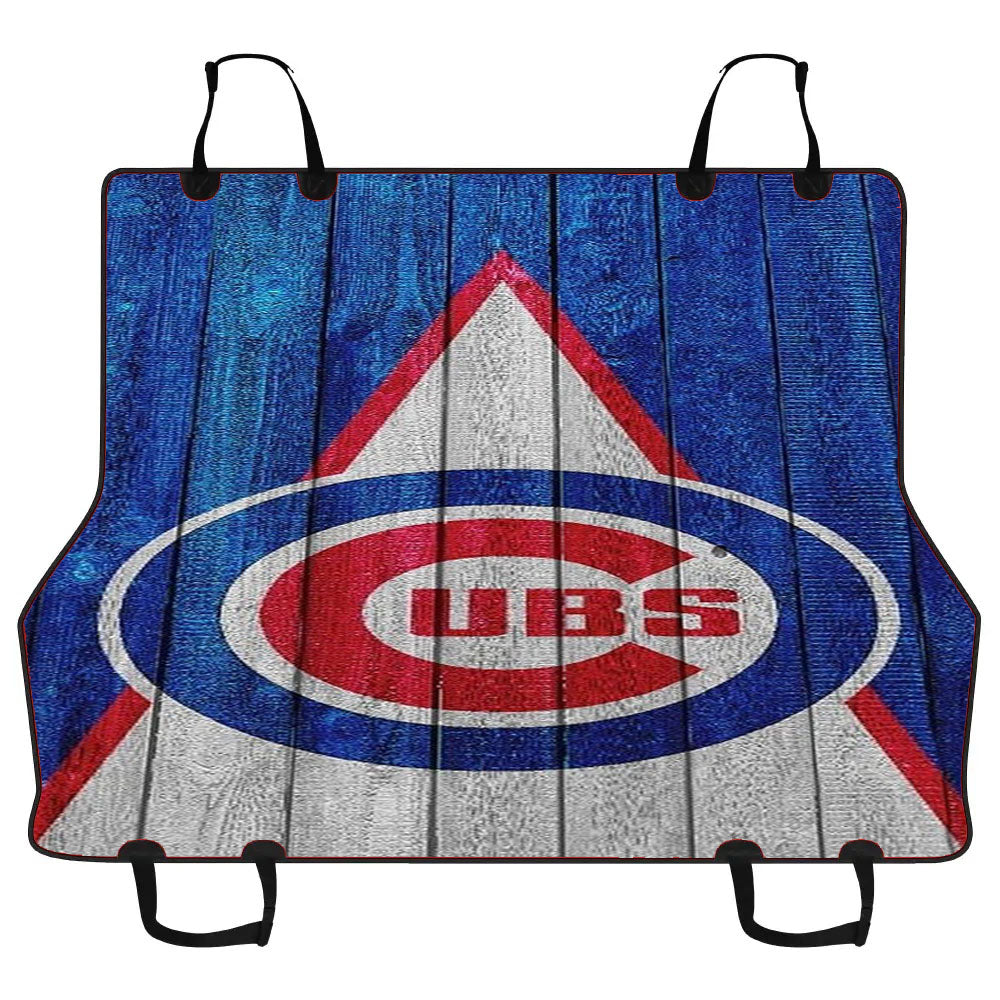 Chicago Cubs In Wood Background Car Pet Seat Cover