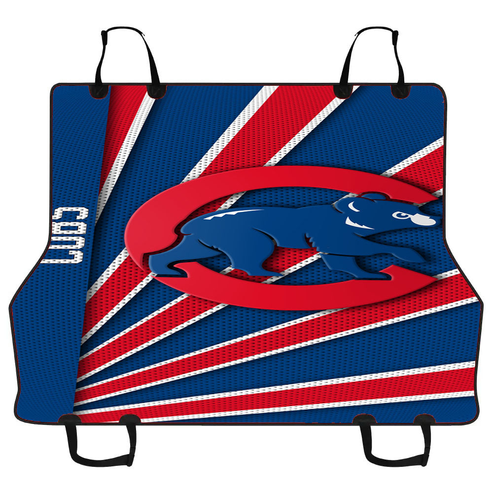 Chicago Cubs Logo Stripe Car Pet Seat Cover