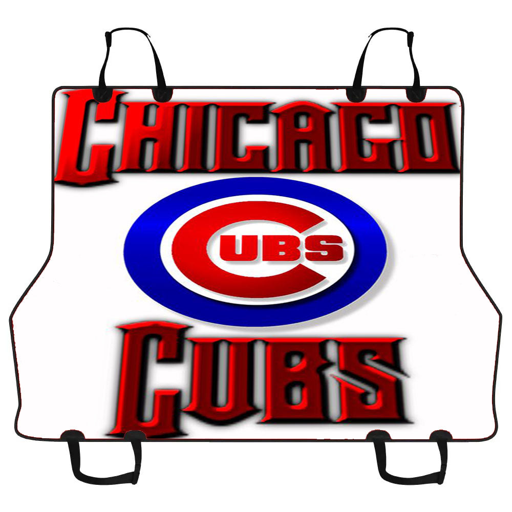 Chicago Cubs Red Text Chrome Car Pet Seat Cover