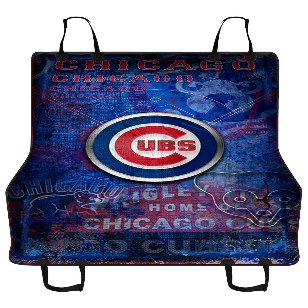 Chicago Cubs Texture Wall Car Pet Seat Cover
