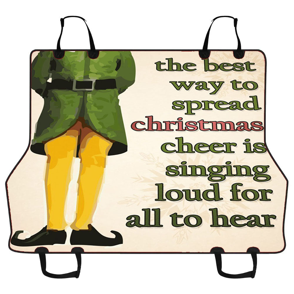 Christmas Elf Quote Car Pet Seat Cover