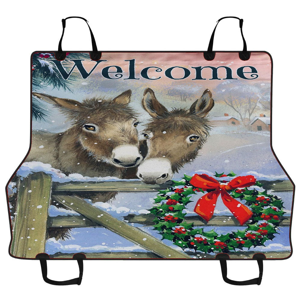 Christmas Farm Animals Donkeys Car Pet Seat Cover