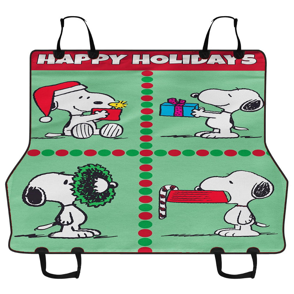 Christmas Scenes Peanuts Holiday Car Pet Seat Cover