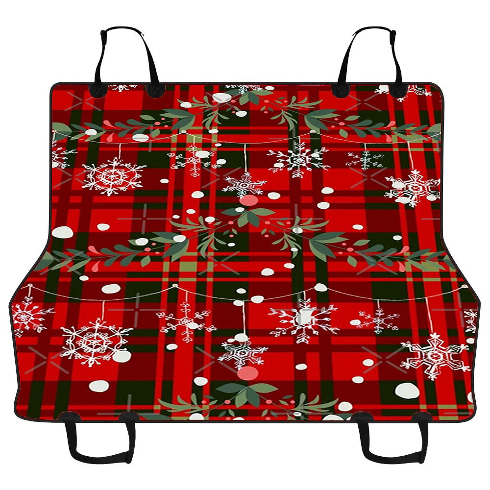 Christmas Snowflake Tartan Car Pet Seat Cover
