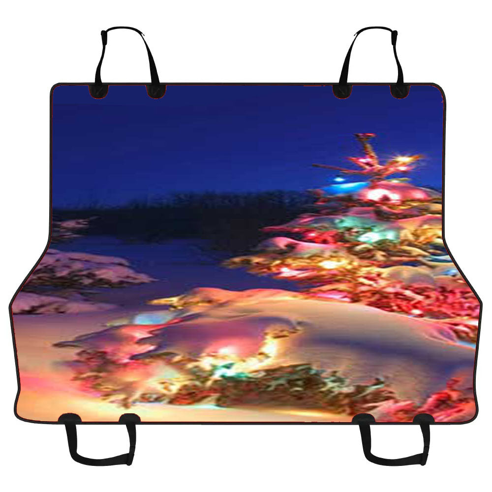 Christmas Tree Lit Up Car Pet Seat Cover