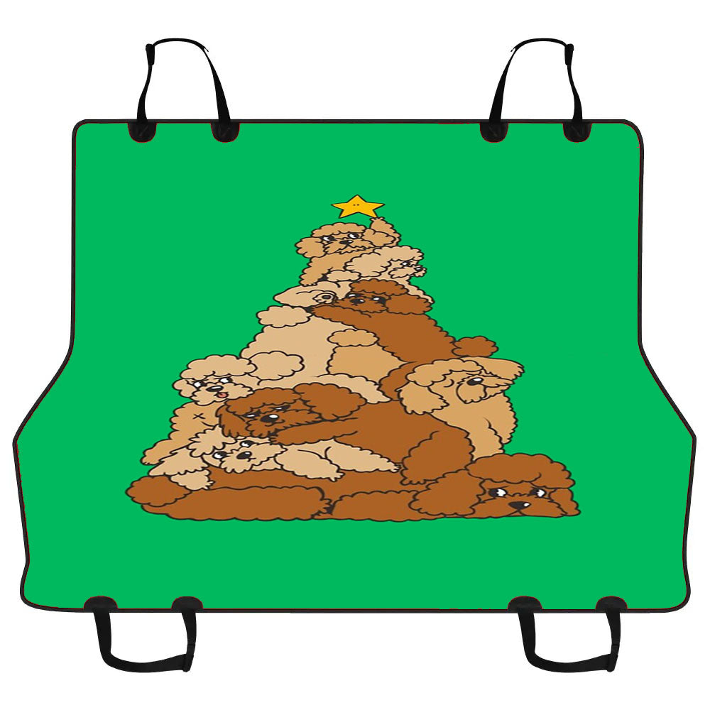 Christmas Tree Poodle Dog Green Car Pet Seat Cover