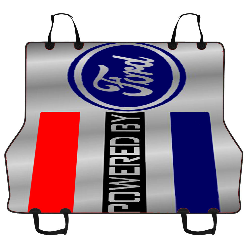 Classic Stainless Steel Powered By Ford Plate Car Pet Seat Cover