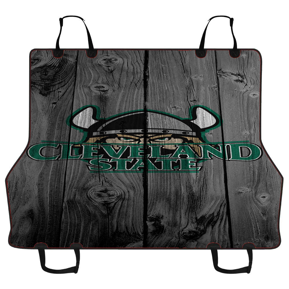 Cleveland State University Mascot Logo Dark Wood Wallpaper Car Pet Seat Cover