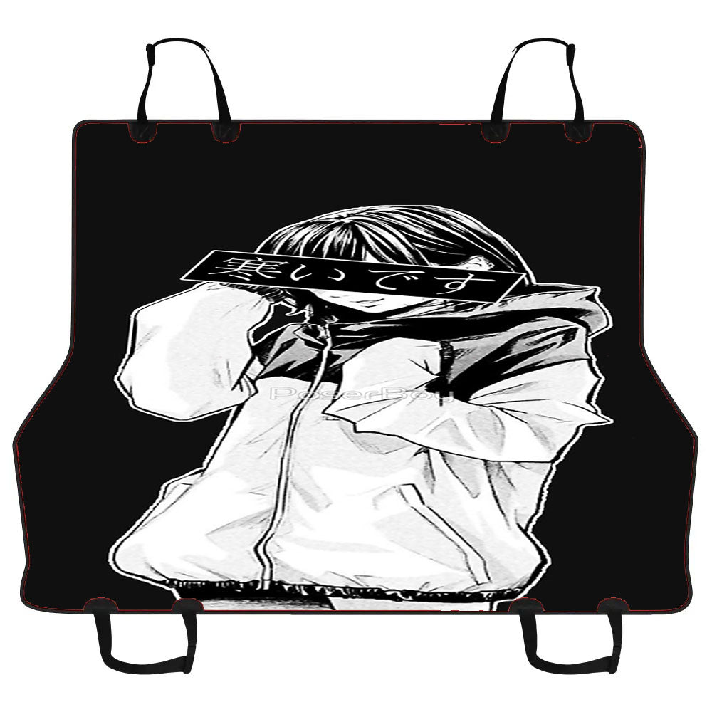 Cold Black White Sad Japanese Aesthetic Car Pet Seat Cover