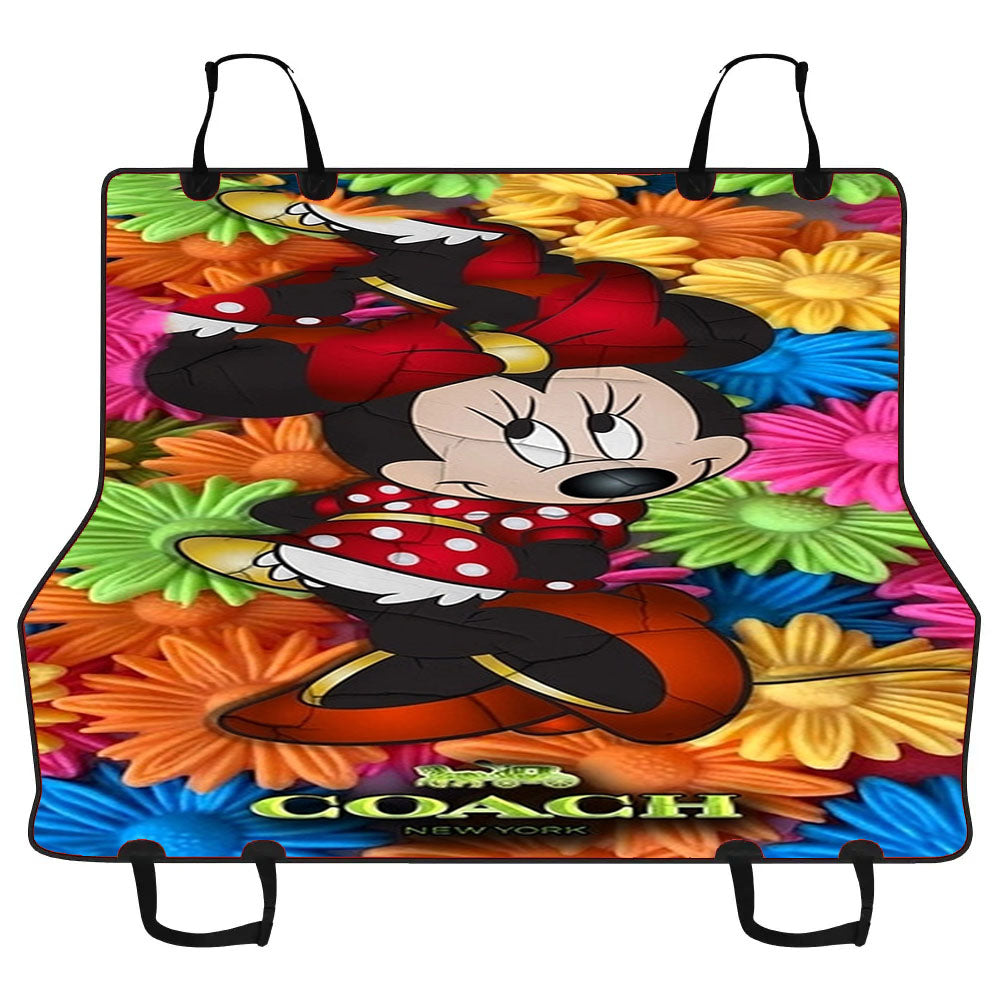 Colorfull Coach Minnie Mouse Flowers Car Pet Seat Cover