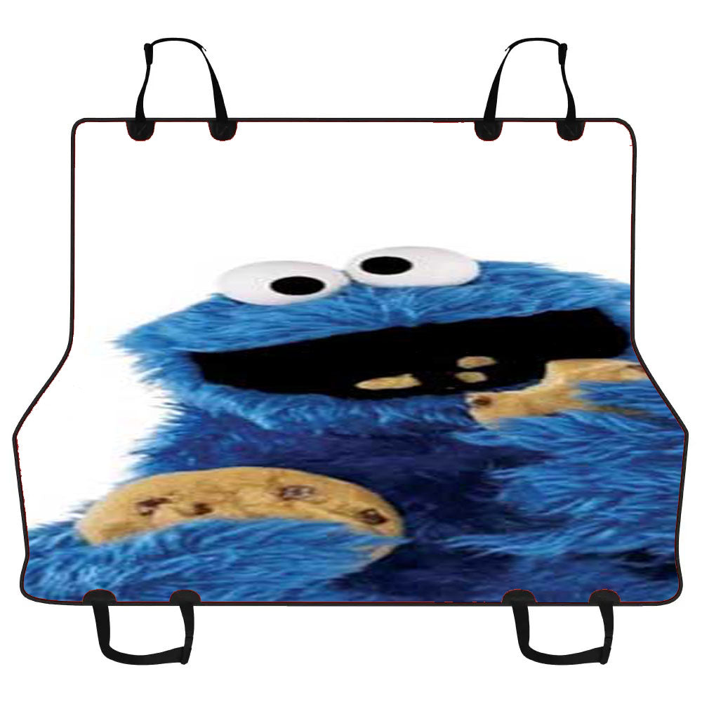 Cookie Monster Plain Wht Car Pet Seat Cover