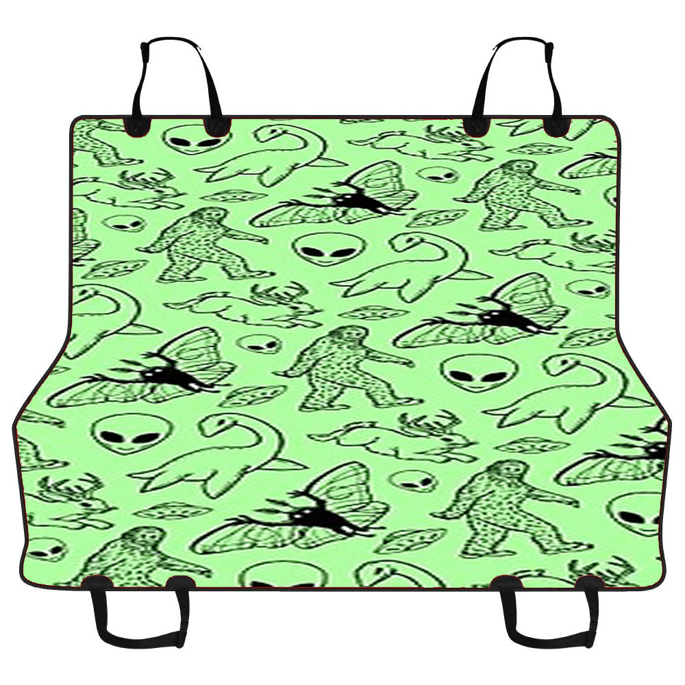 Cryptid Pattern Green Lines Car Pet Seat Cover
