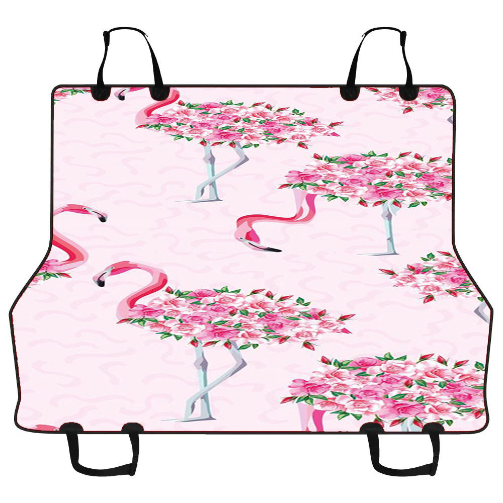 Cute Flamingo Flower Car Pet Seat Cover
