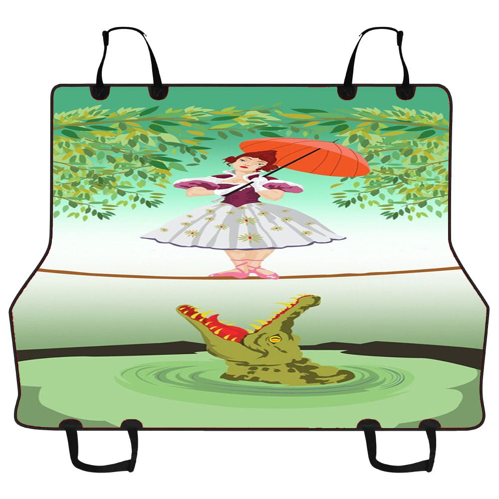 Cute Halloween The Crocodile Girl Deadly Tightrope Circus Car Pet Seat Cover