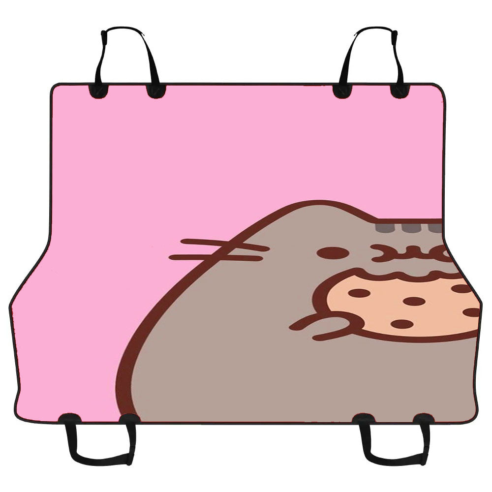 Cute Pusheen Eat A Cookies Car Pet Seat Cover