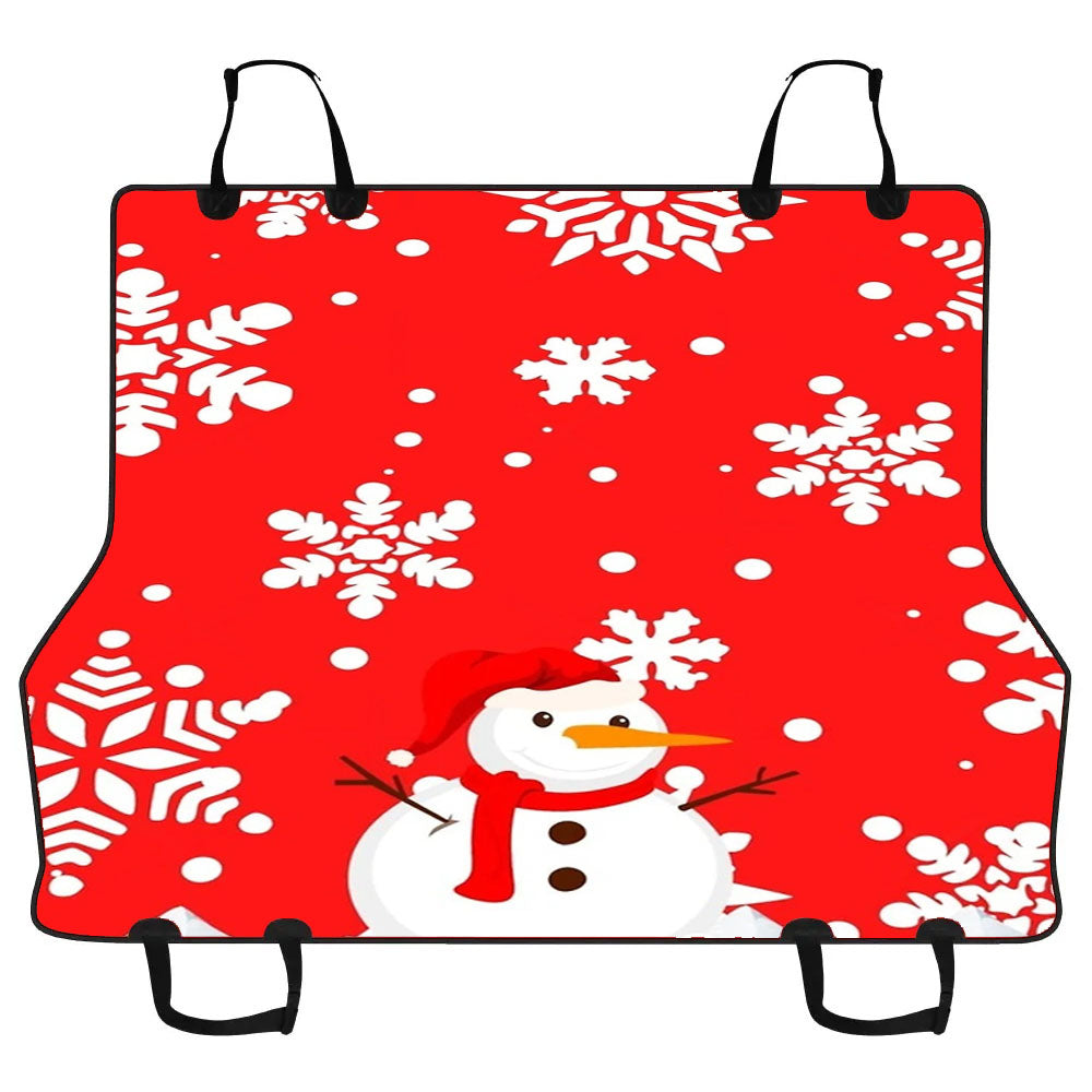 Cute Snowman Design For Christmas And Winter Car Pet Seat Cover