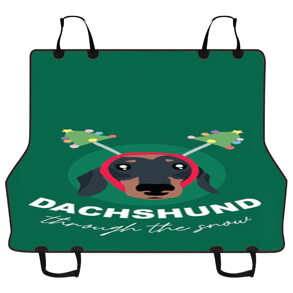 Dachshund Through The Snow Car Pet Seat Cover