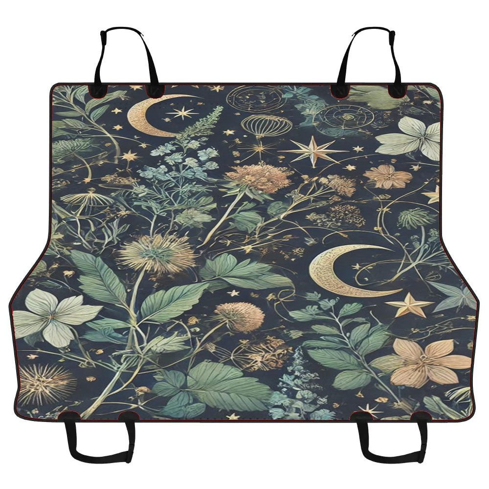 Dark Botanical Celestial Herbs Car Pet Seat Cover