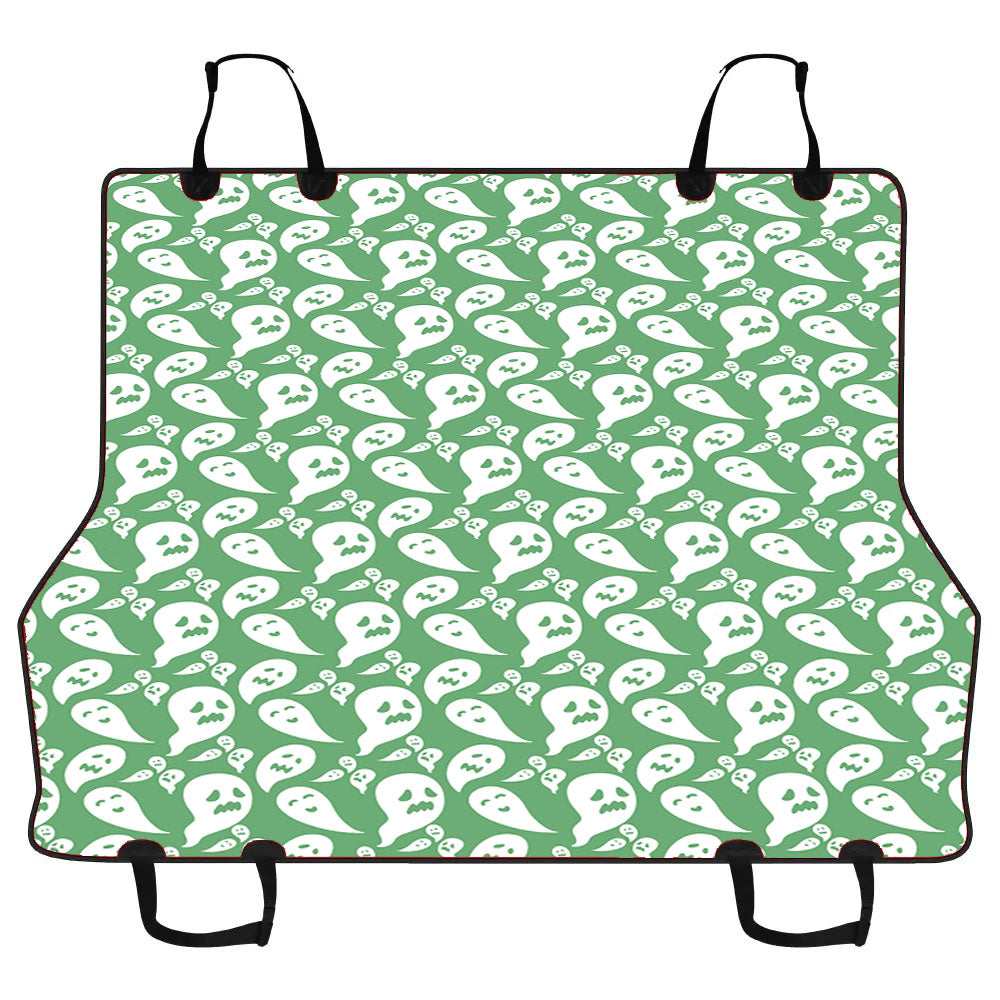 Dark Green Ghosts Pattern Halloween Car Pet Seat Cover