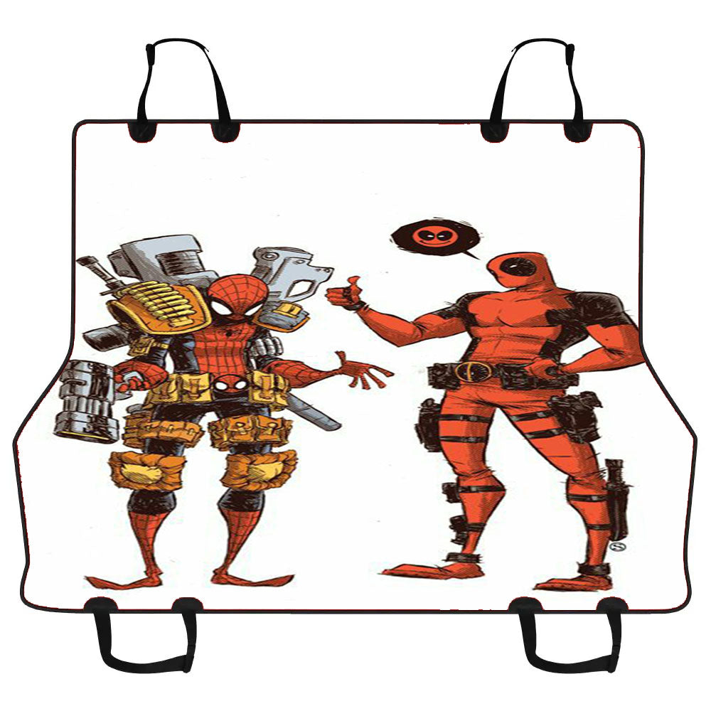 Deadpool And Spiderman Army Car Pet Seat Cover