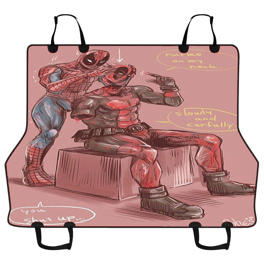 Deadpool And Spiderman Bhee Car Pet Seat Cover