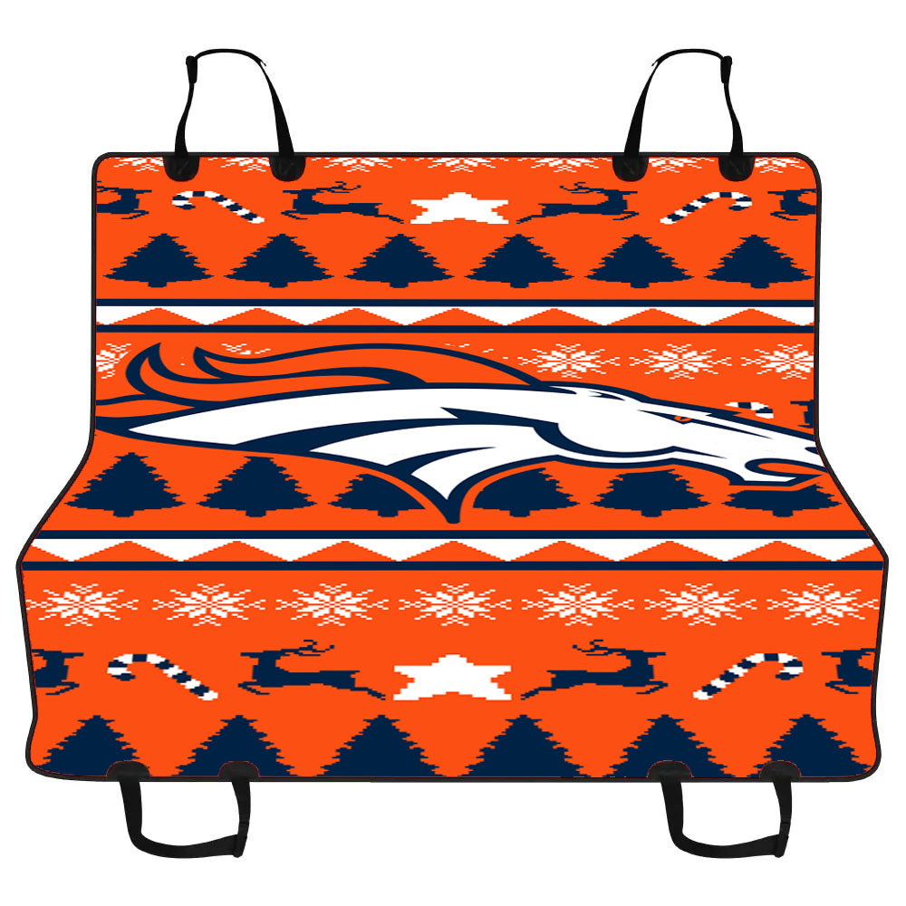 Denver Broncos Christmas Sweater Car Pet Seat Cover
