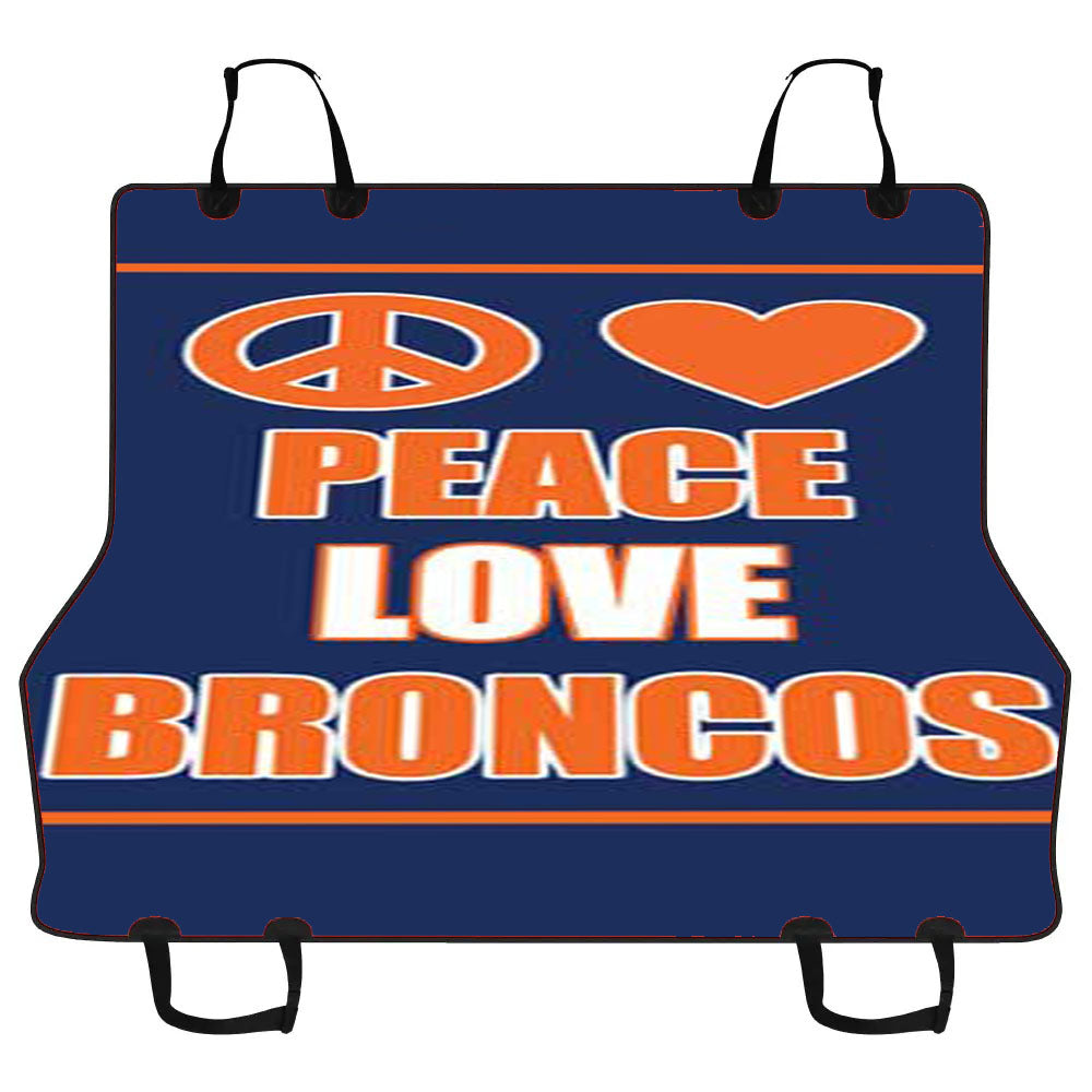 Denver Broncos Peace Love Car Pet Seat Cover