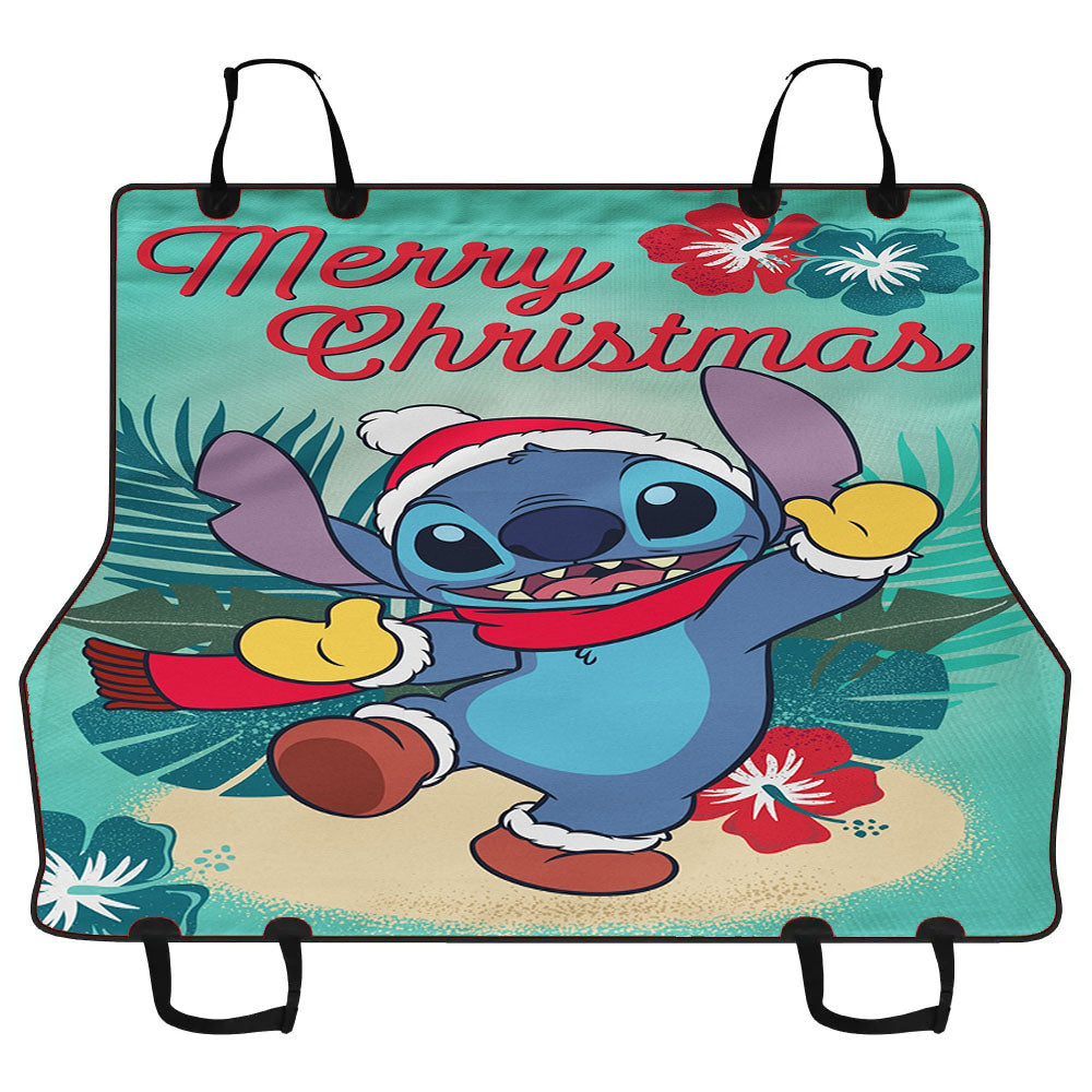 Disney Merry Christmas Stitch Car Pet Seat Cover