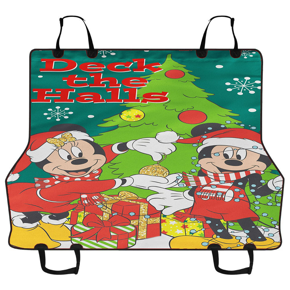 Disney Mickey And Minnie Deck The Halls Car Pet Seat Cover