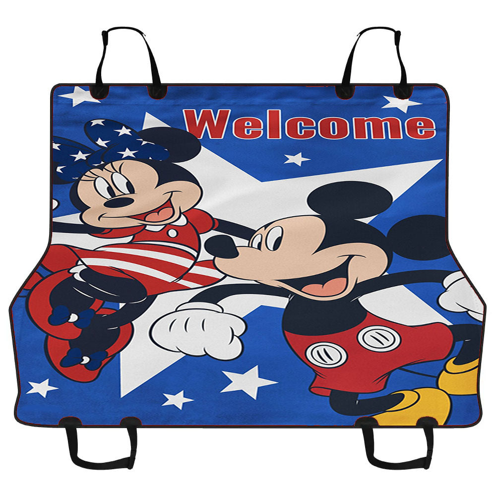 Disney Mickey And Minnie Usa Welcome Car Pet Seat Cover
