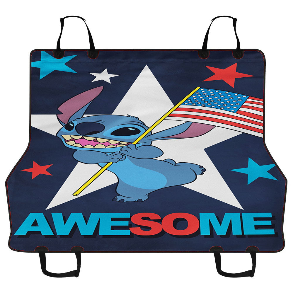 Disney Stitch Patriotic Awesome Car Pet Seat Cover