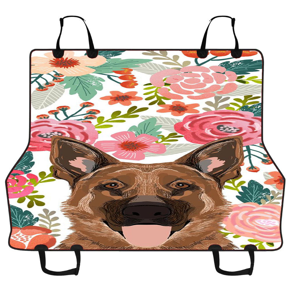 Dog Floral Art Car Pet Seat Cover