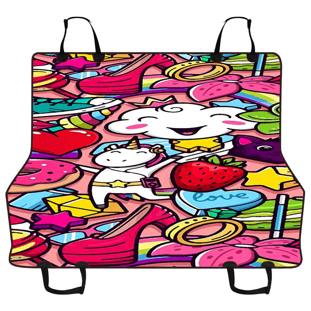 Doodle Unicorn And Shoes Car Pet Seat Cover