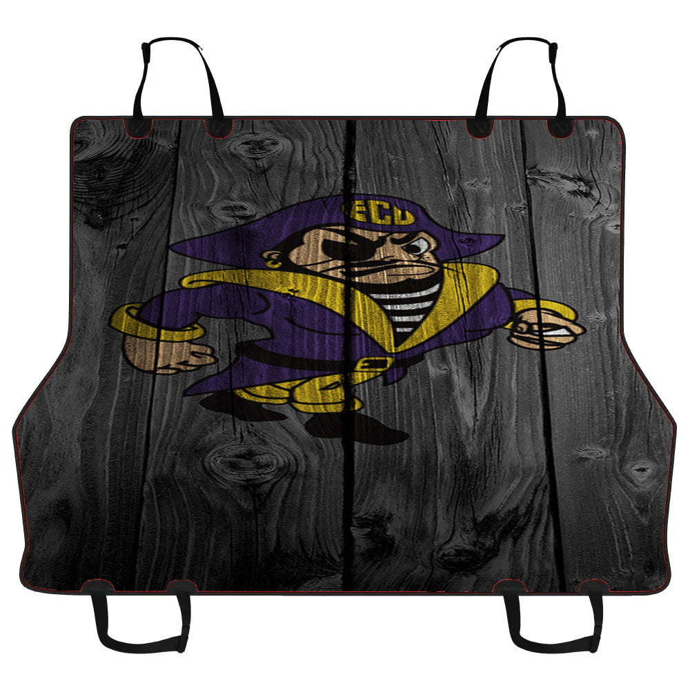 East Carolina University Pirate Logo Dark Wood Wallpaper Car Pet Seat Cover