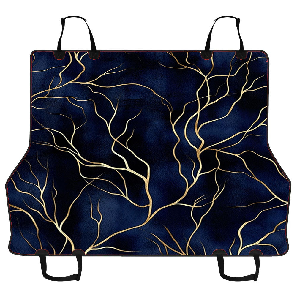 Elegant Gold And Navy Car Pet Seat Cover