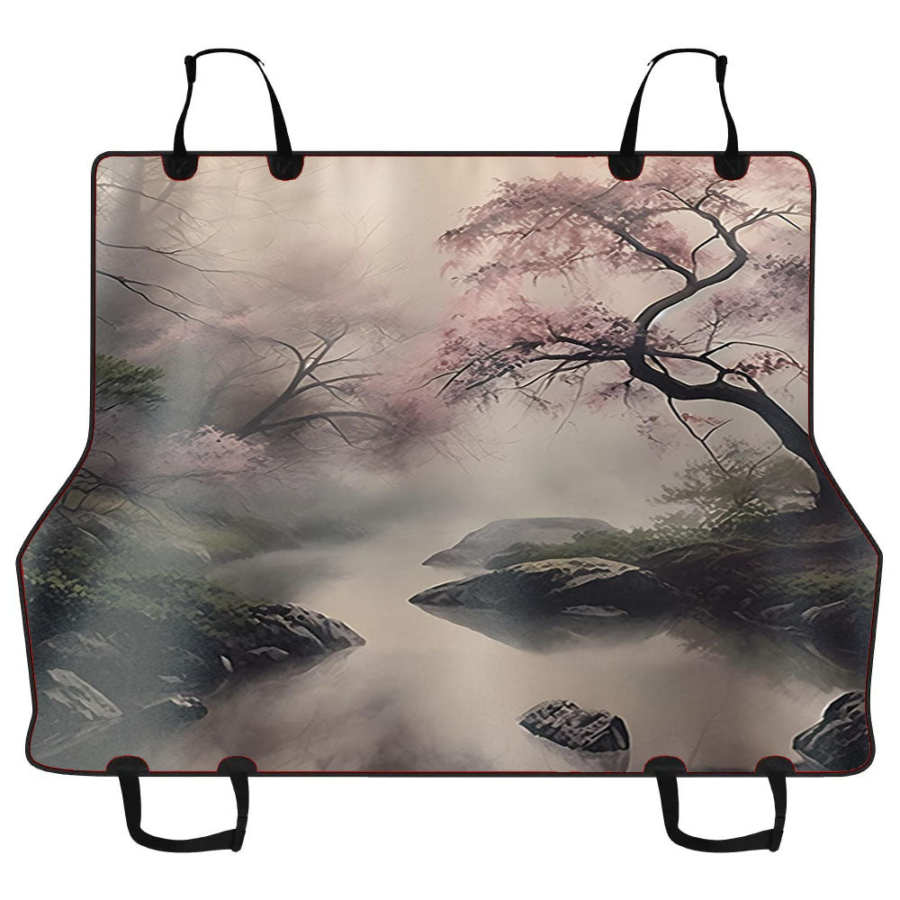Elegant Misty Cherry Blossom Car Pet Seat Cover